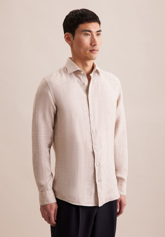 Seidensticker L/S Pure Linen Regular Fit Shirt Sand