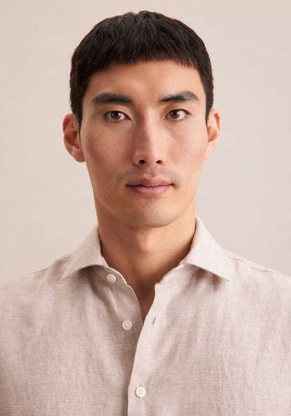 Seidensticker L/S Pure Linen Regular Fit Shirt Sand