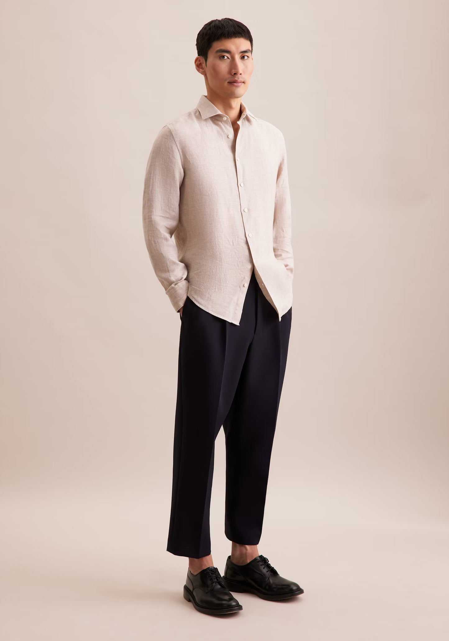 Seidensticker L/S Pure Linen Regular Fit Shirt Sand