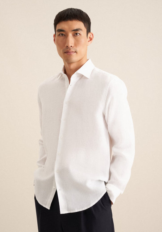 Seidensticker L/S Pure Linen Regular Fit Shirt White
