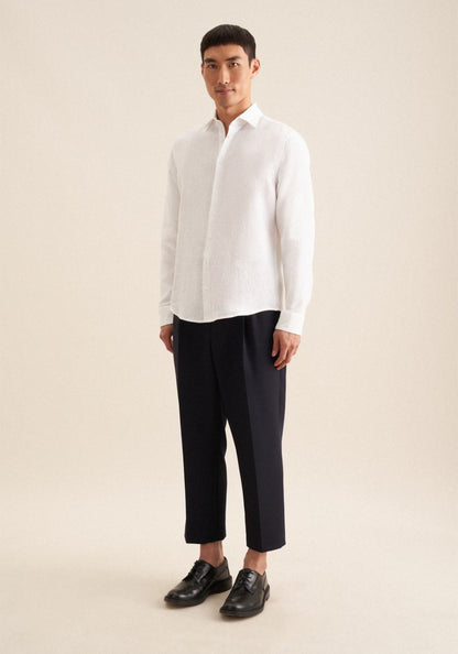 Seidensticker L/S Pure Linen Regular Fit Shirt White