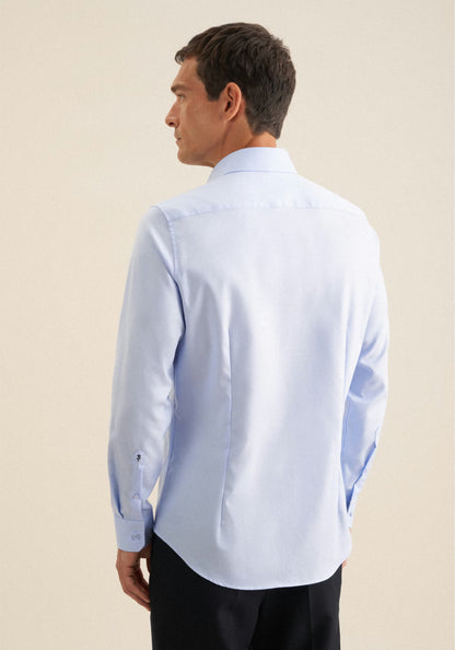 Seidensticker Sky Wrinkle-Free Cotton Twill Slim Fit Shirt — Classic Business Dress Shirt