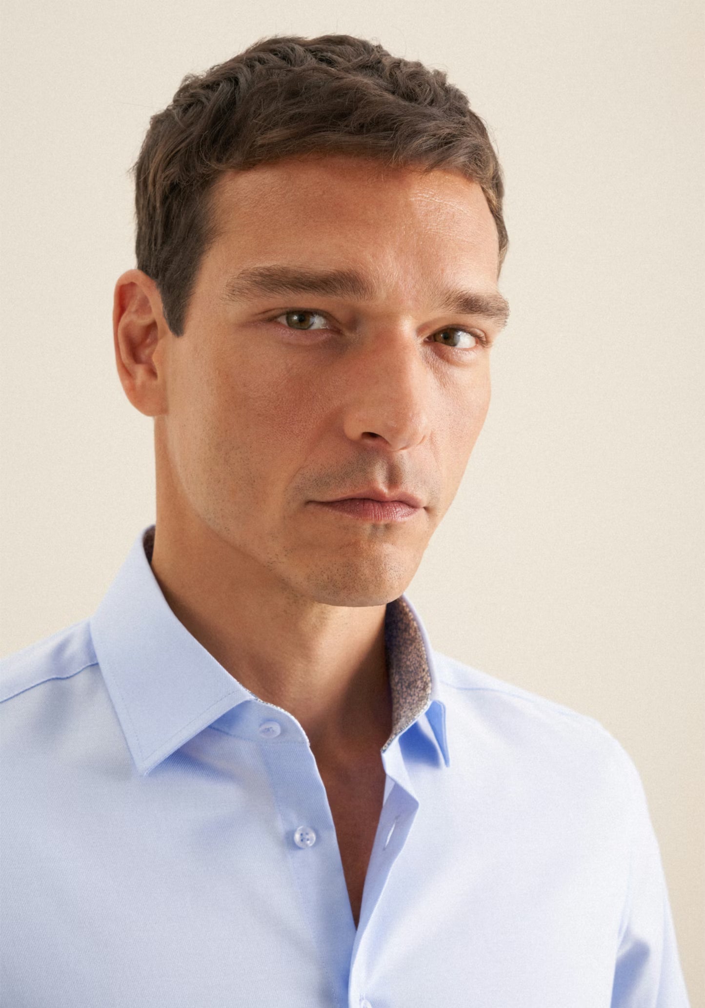 Seidensticker Sky Wrinkle-Free Cotton Twill Slim Fit Shirt — Classic Business Dress Shirt