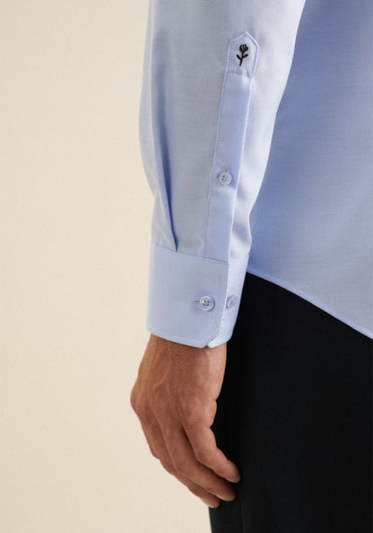 Seidensticker Sky Wrinkle-Free Cotton Twill Slim Fit Shirt — Classic Business Dress Shirt