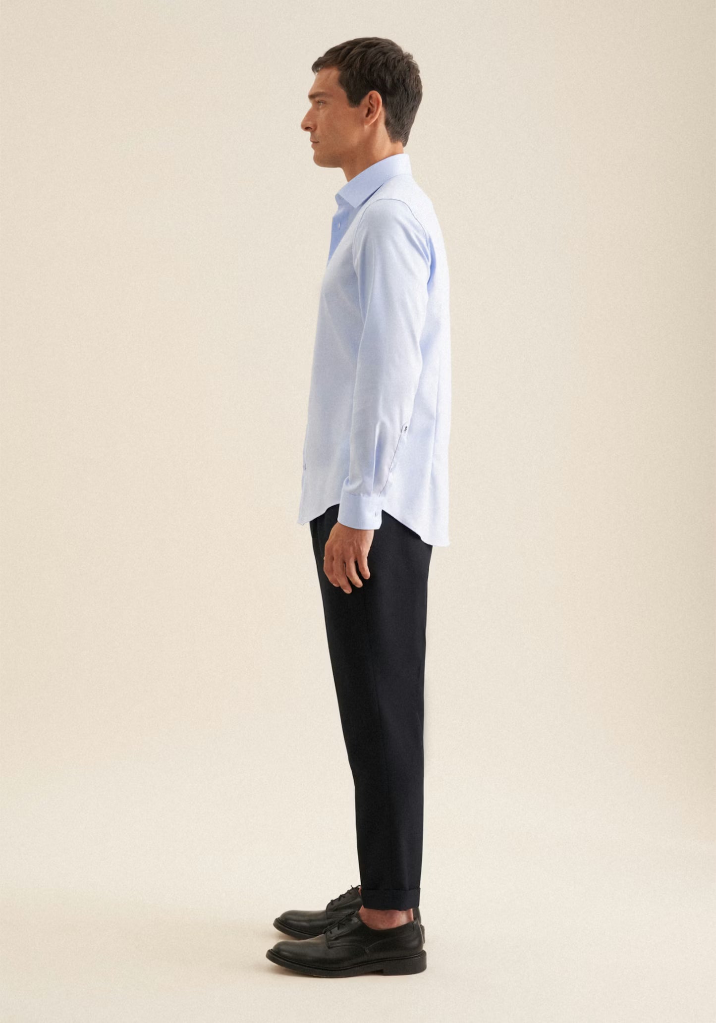 Seidensticker Sky Wrinkle-Free Cotton Twill Slim Fit Shirt — Classic Business Dress Shirt