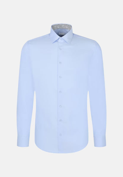 Seidensticker Sky Wrinkle-Free Cotton Twill Slim Fit Shirt — Classic Business Dress Shirt