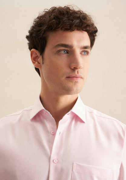 Seidensticker L/S Wrinke Free Cotton Twill Regular Fit Shirt Pink