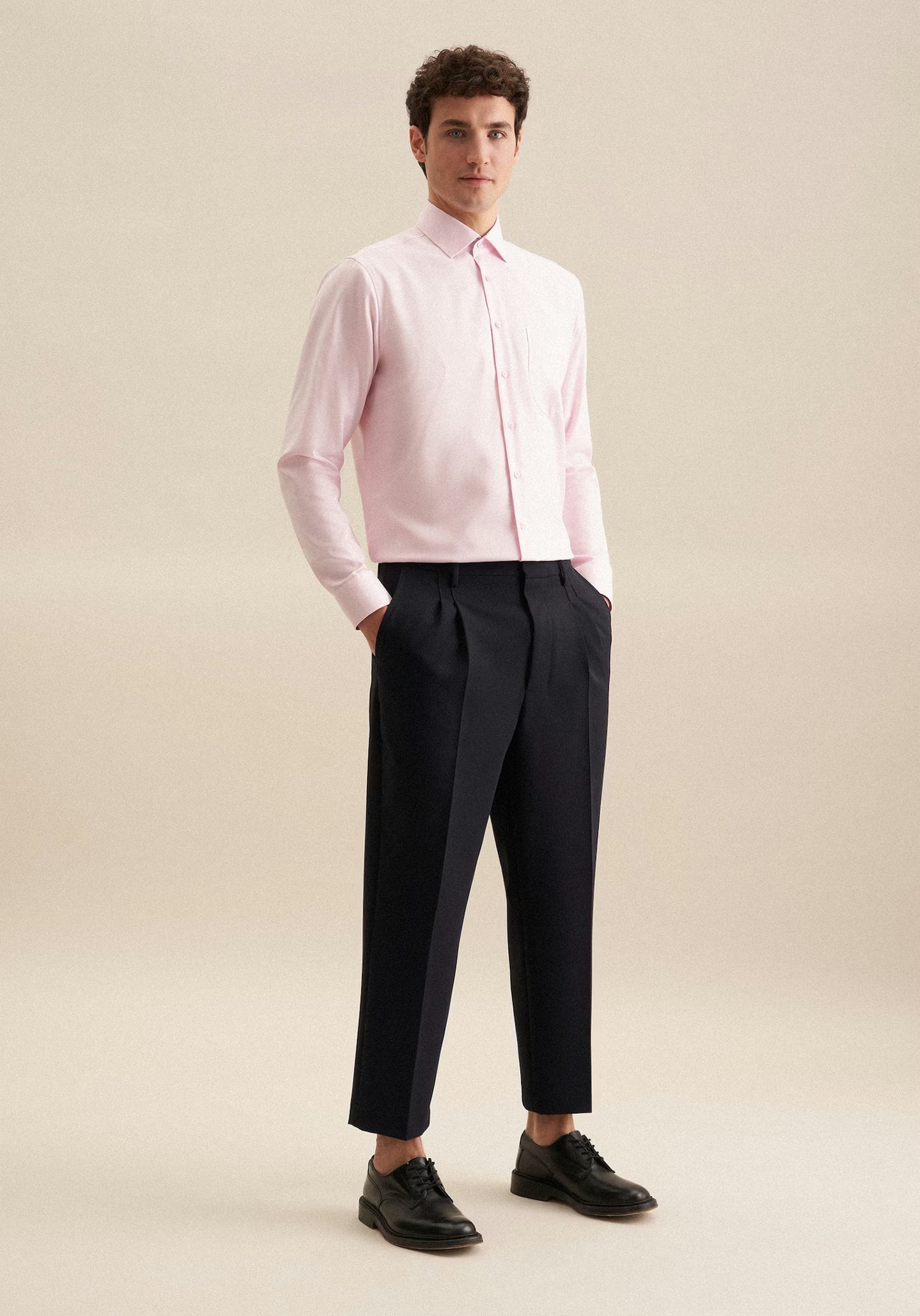 Seidensticker L/S Wrinke Free Cotton Twill Regular Fit Shirt Pink