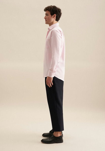 Seidensticker L/S Wrinke Free Cotton Twill Regular Fit Shirt Pink