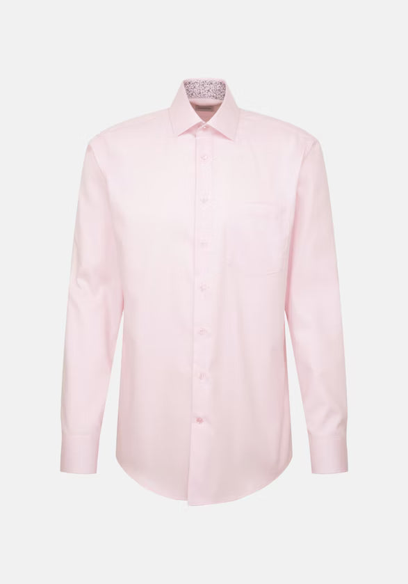 Seidensticker L/S Wrinke Free Cotton Twill Regular Fit Shirt Pink