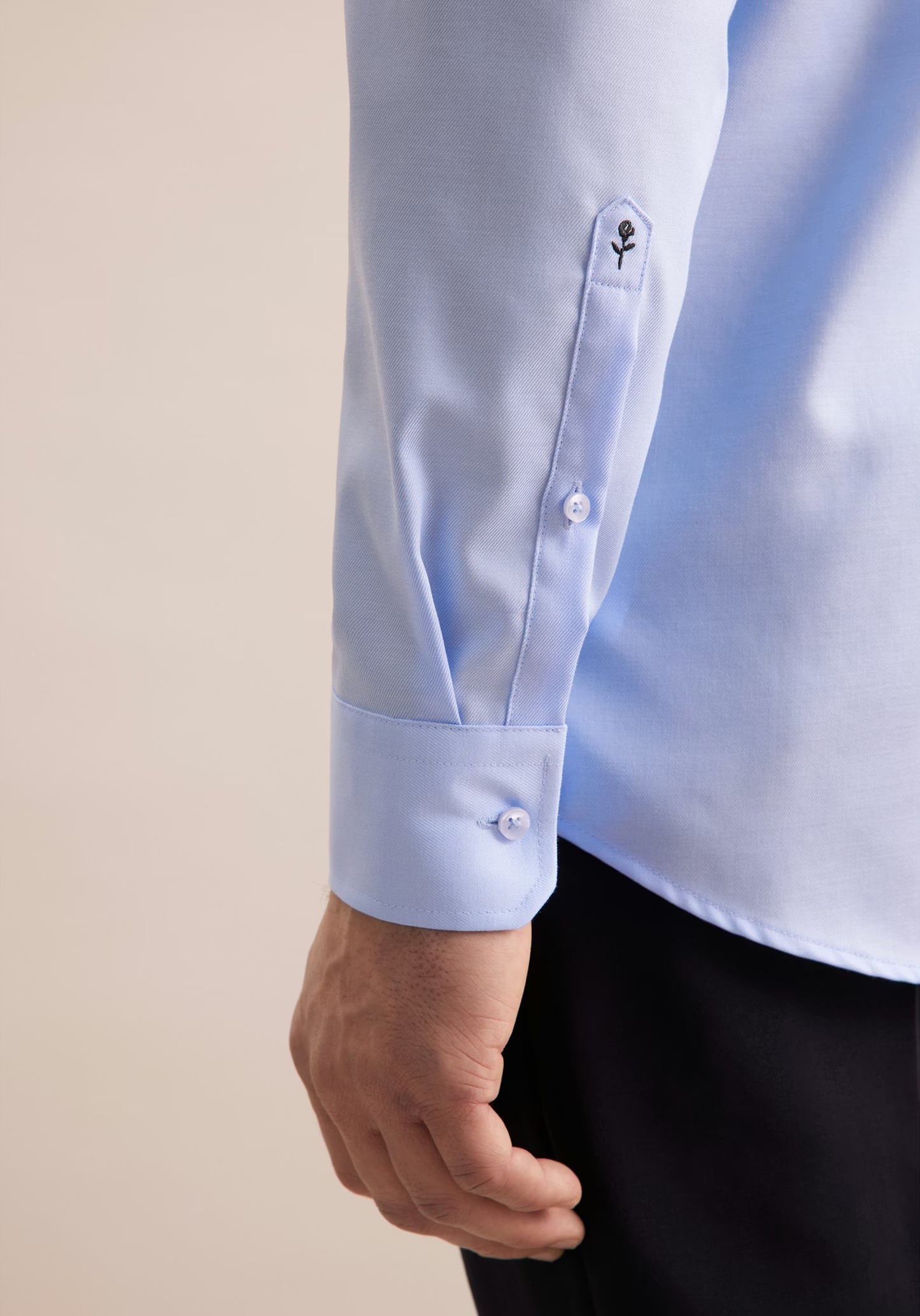 Seidensticker L/S Wrinke Free Cotton Twill Regular Fit Shirt Blue