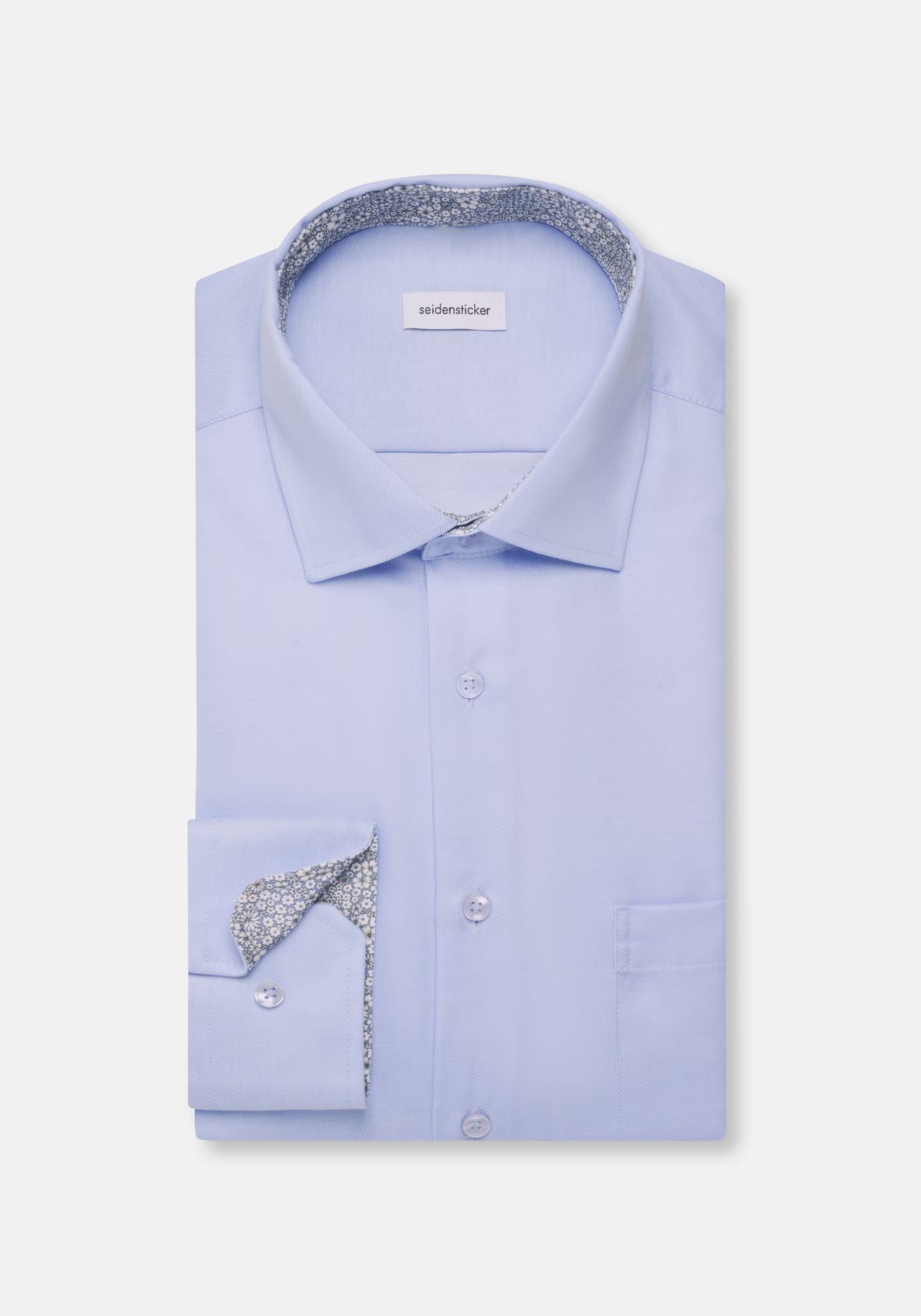 Seidensticker L/S Wrinke Free Cotton Twill Regular Fit Shirt Blue