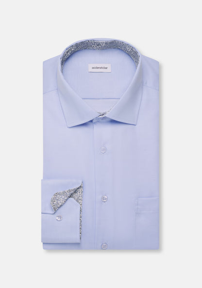 Seidensticker L/S Wrinke Free Cotton Twill Regular Fit Shirt Blue