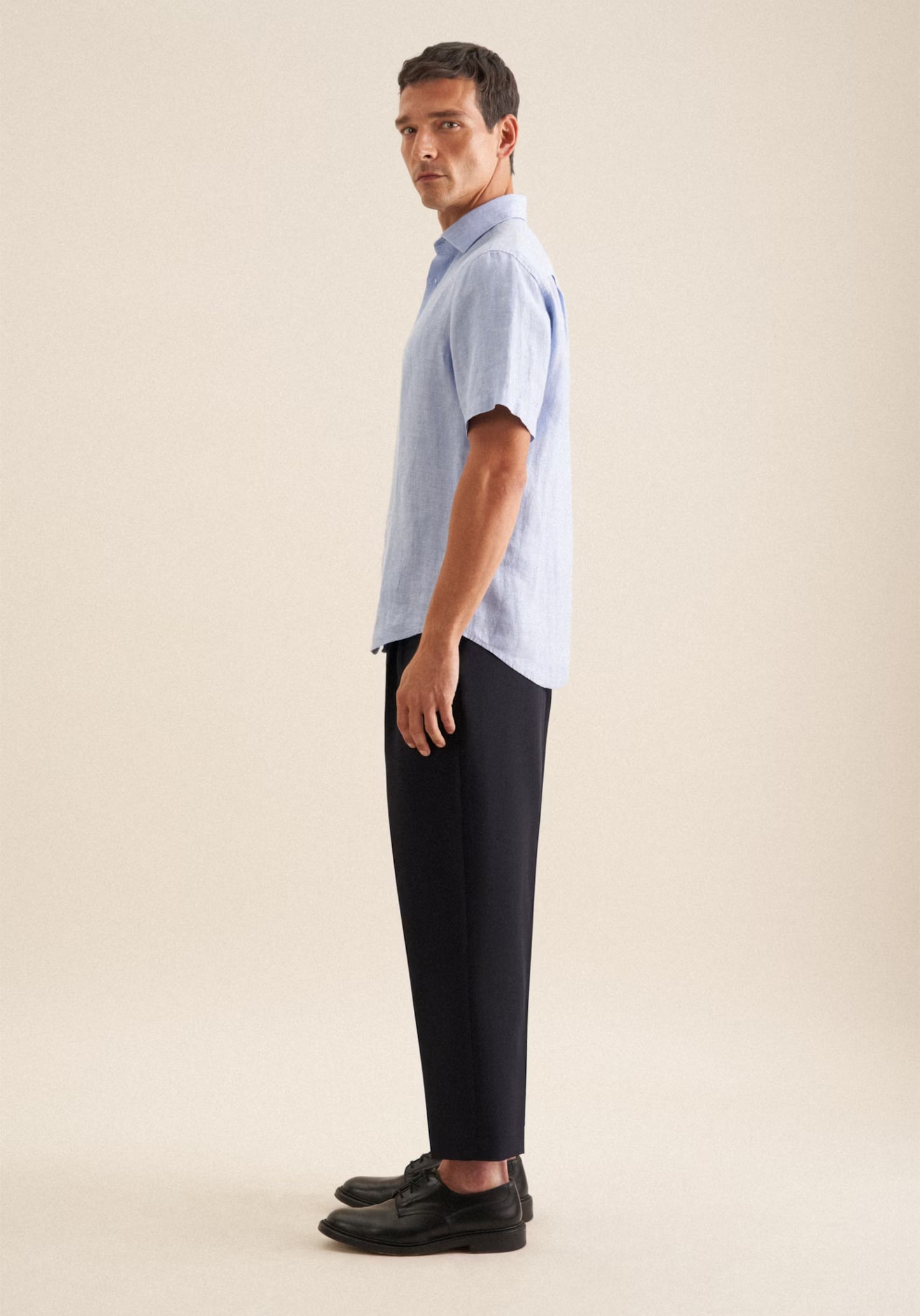 Seidensticker S/S Pure Linen Regular Fit Shirt Sky