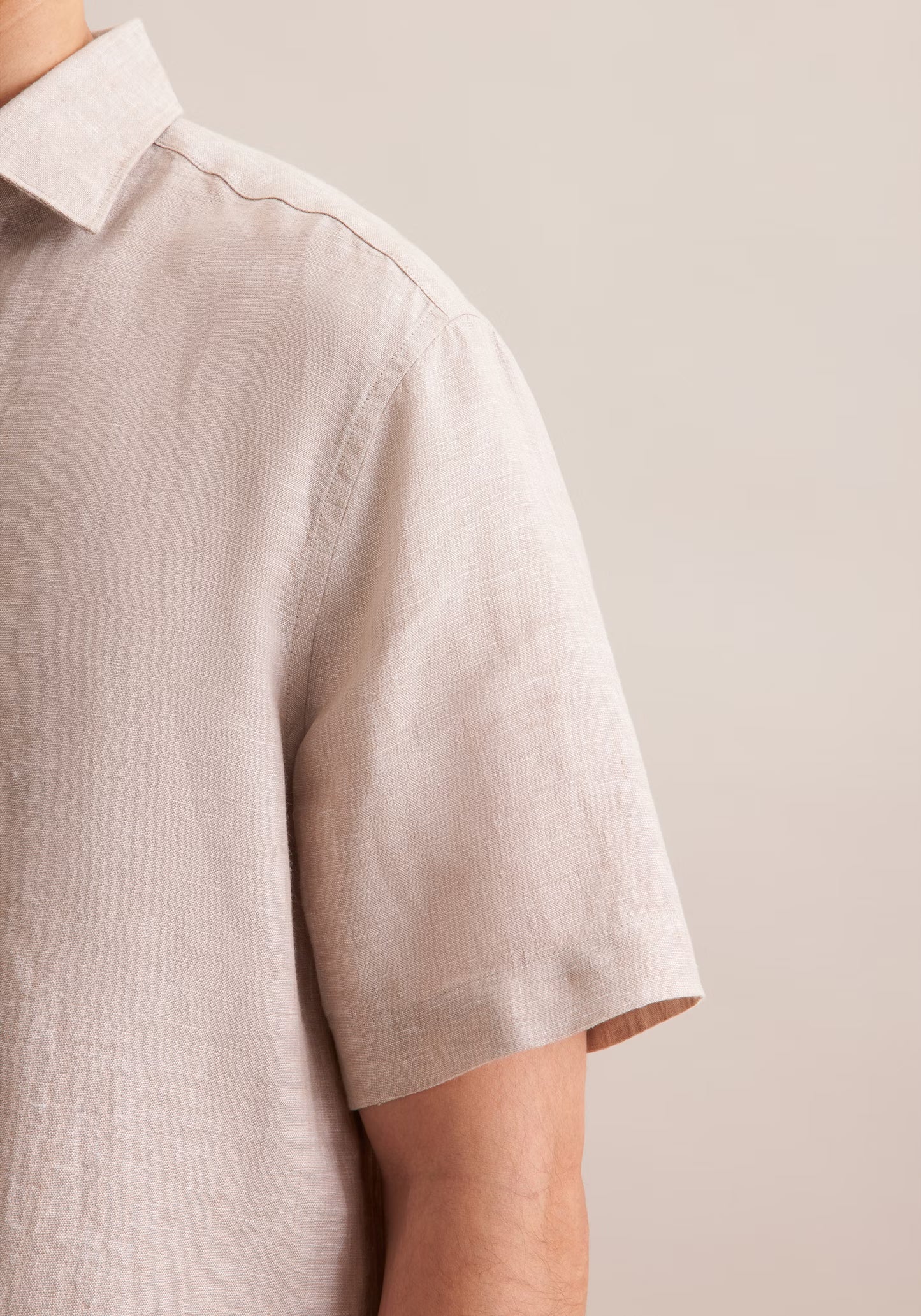 Seidensticker S/S Pure Linen Regular Fit Shirt Sand