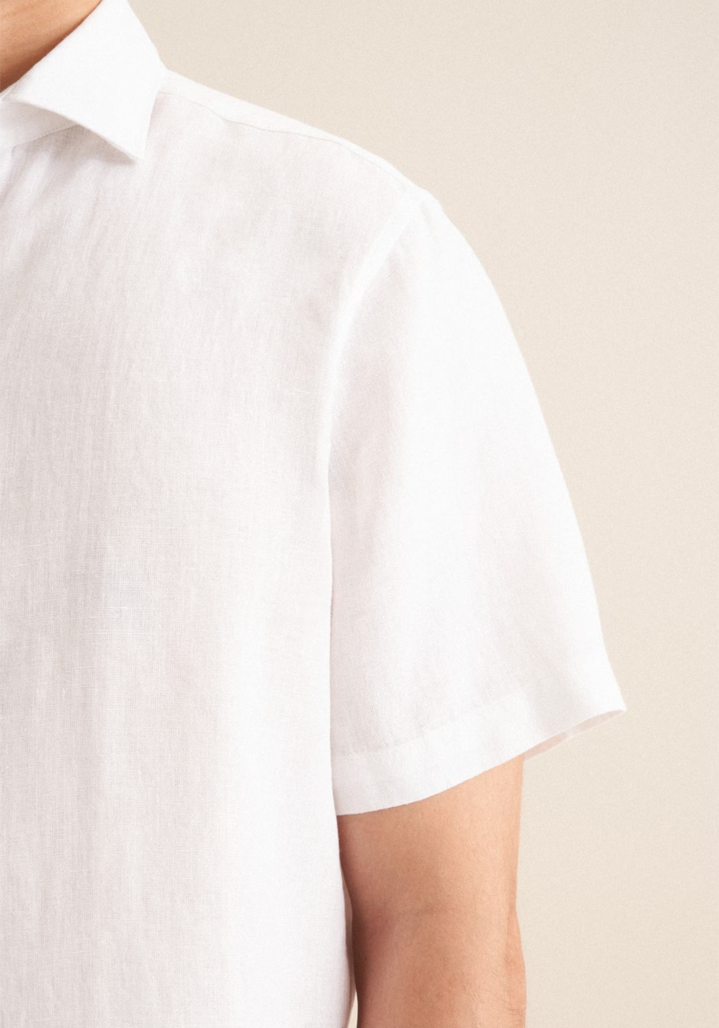 Seidensticker S/S Pure Linen Regular Fit Shirt White