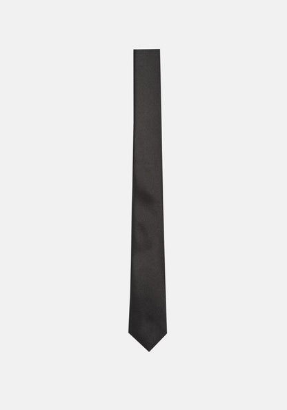 Black tie on a light gray background