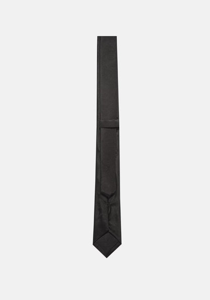 Black tie on a light gray background