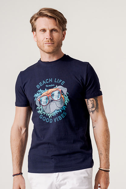 The Surf Car Jersey Short Sleeve Cool Dog T-Shirt | Made in Spain Cotton