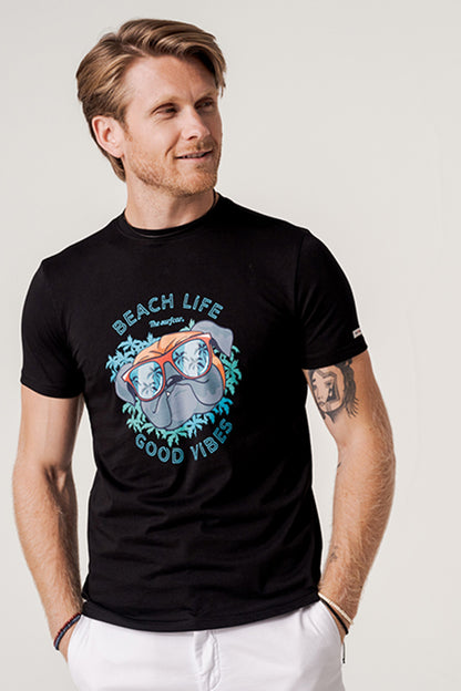 The Surf Car Jersey Short Sleeve Cool Dog T-Shirt | Made in Spain Cotton