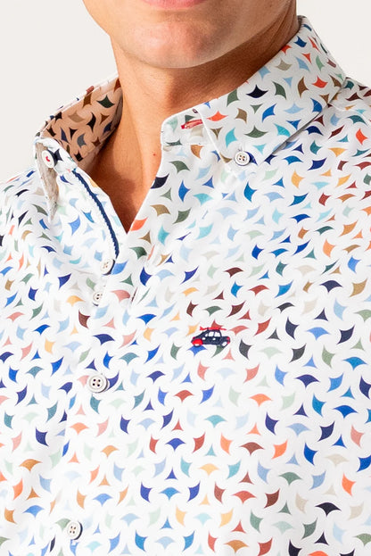 The Surf Car Multi Print Shirt | Made in Spain Long Sleeve Slim Fit Cotton