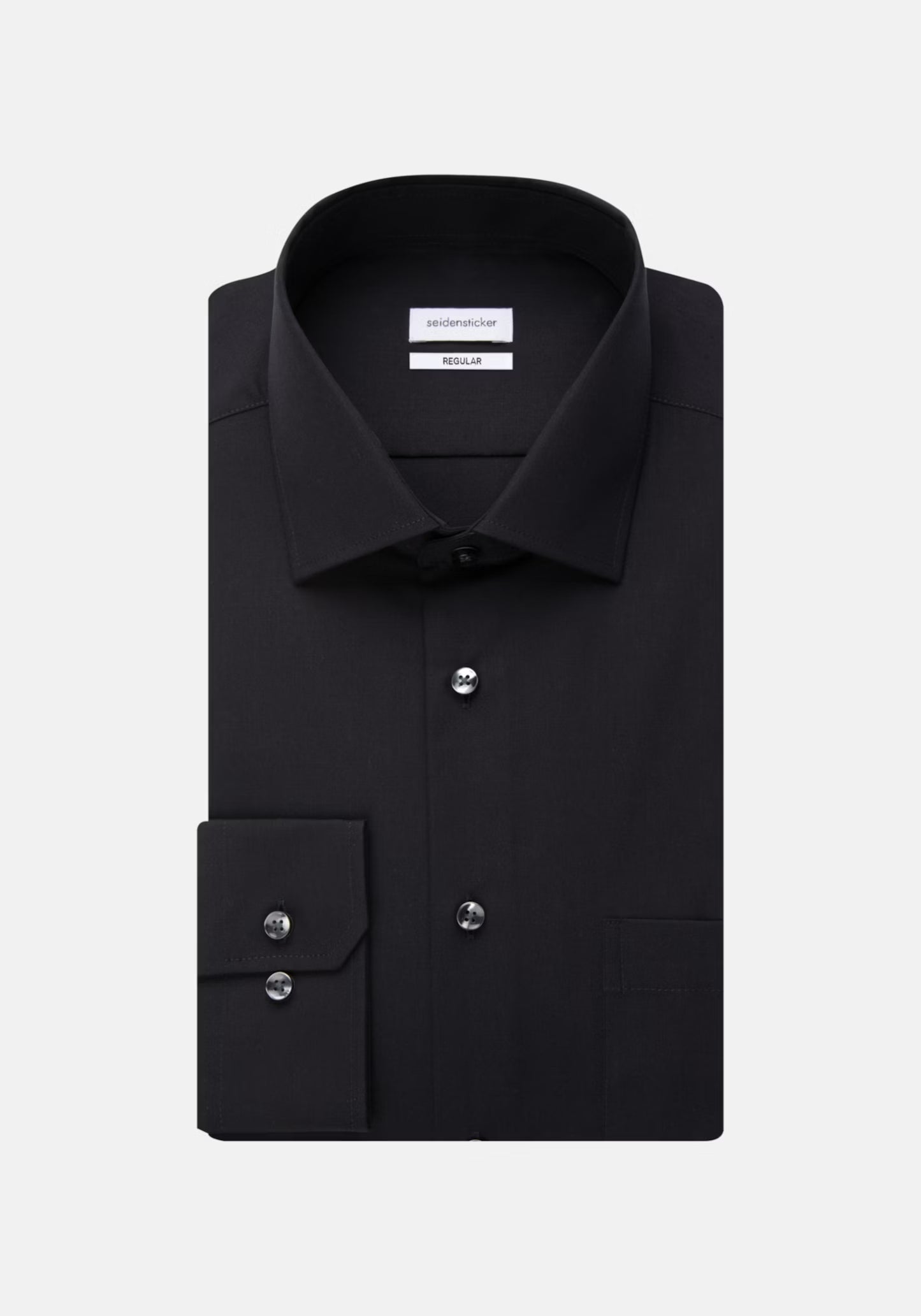 Seidensticker L/S Non Iron Cotton Regular Fit Business Shirt Black