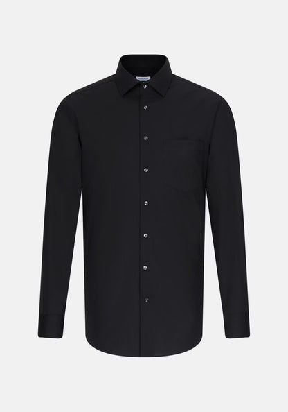 Black dress shirt on a white background