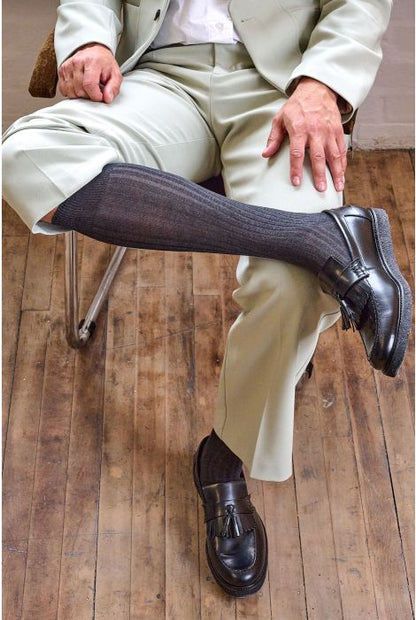 Pantherella Danvers Cotton Lisle Ribbed Long Sock