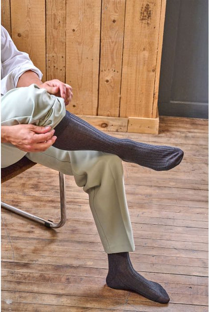 Pantherella Danvers Cotton Lisle Ribbed Long Sock