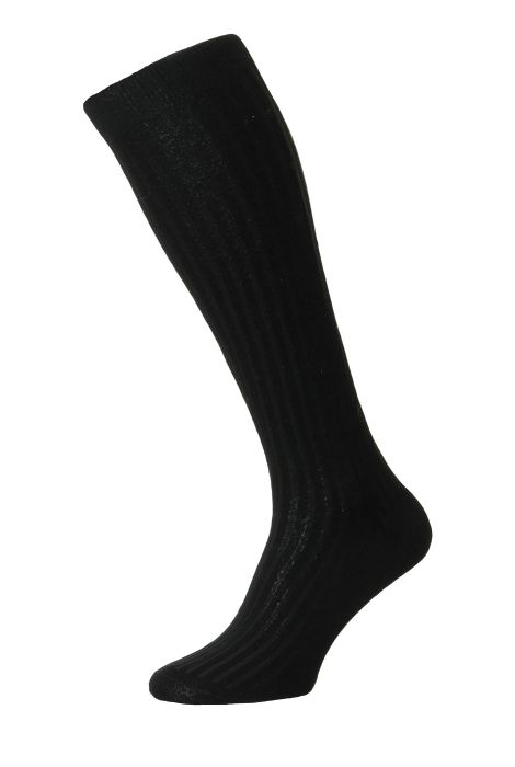 Pantherella Danvers Cotton Lisle Ribbed Long Sock