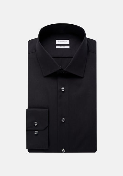 Black dress shirt on a white background