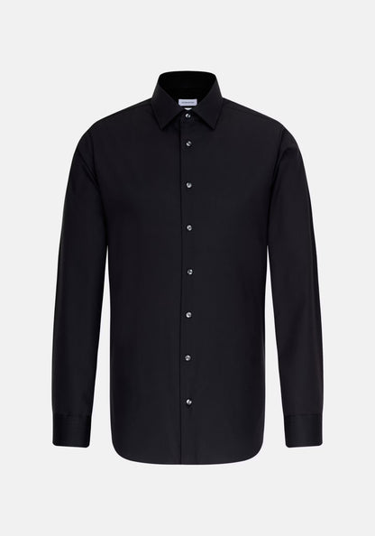 Black dress shirt on a white background