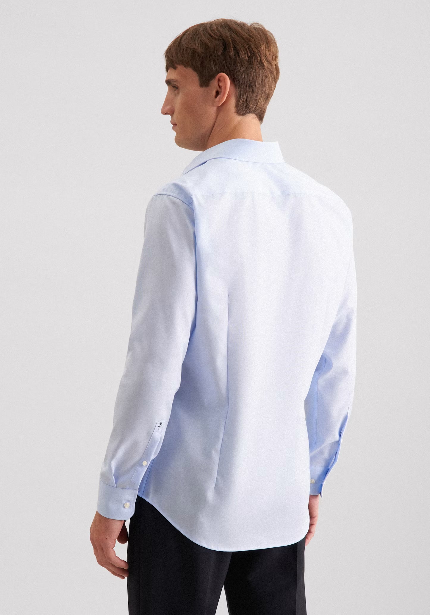 Seidensticker Shaped Fit Business Shirt | 100% Cotton Poplin Long Sleeve Blue