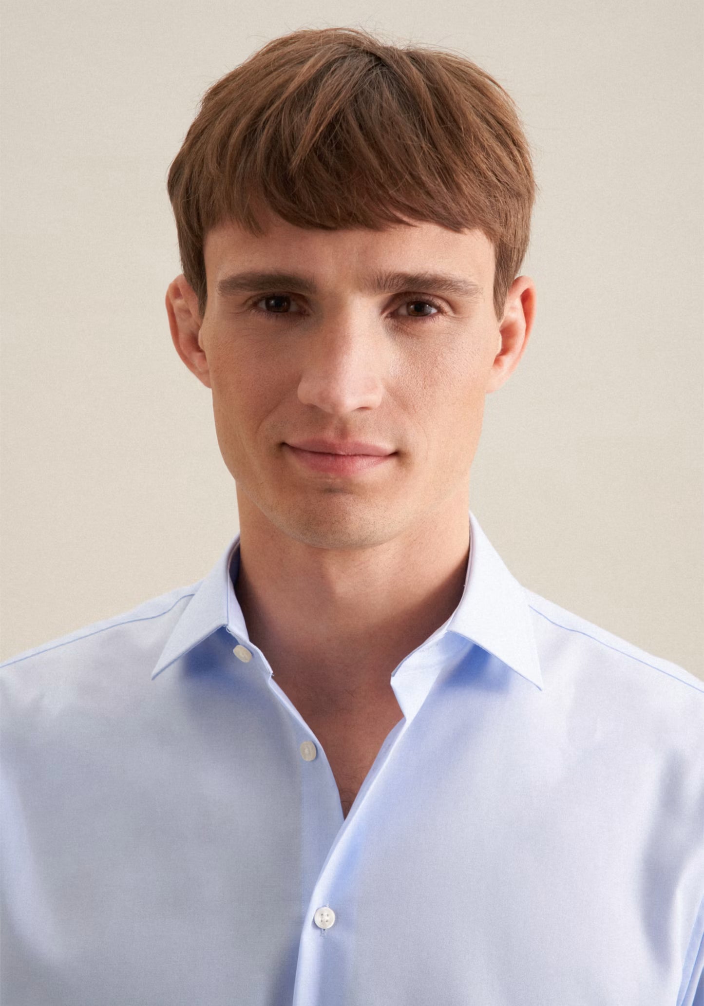 Seidensticker Shaped Fit Business Shirt | 100% Cotton Poplin Long Sleeve Blue