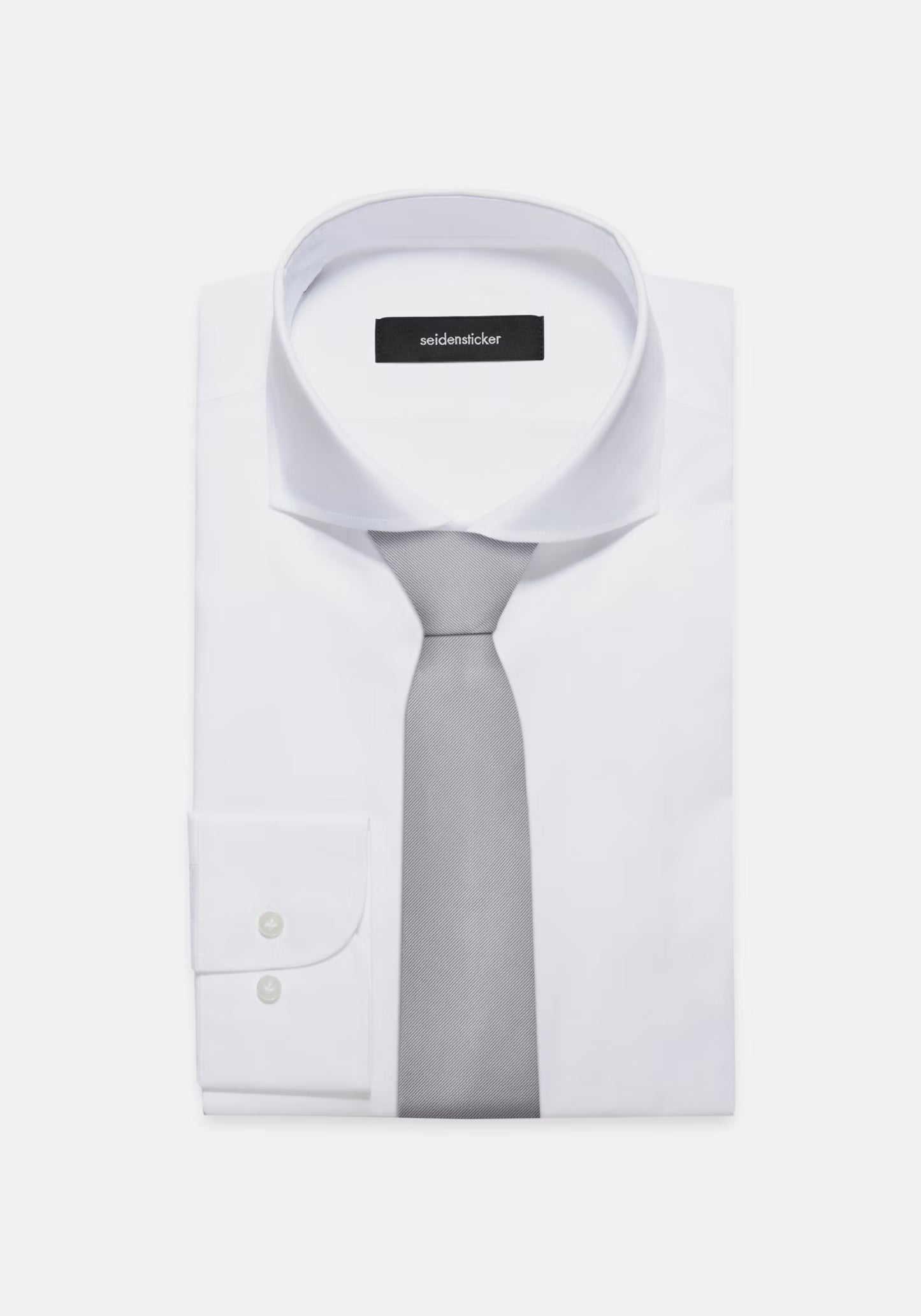 Seidensticker Silk Twill Tie 7cm Silver