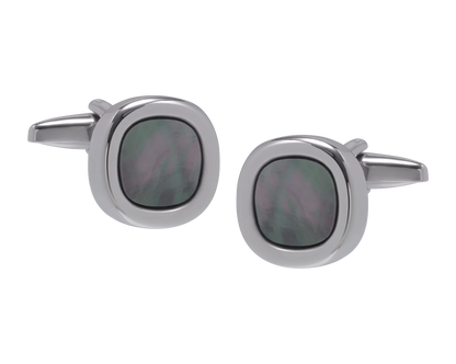Elizabeth Parker Squircle Smokey Mother of Pearl Cuff Links