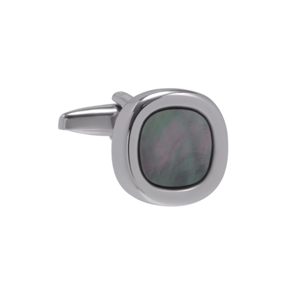 Elizabeth Parker Squircle Smokey Mother of Pearl Cuff Links