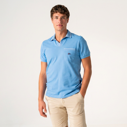 The Surf Car Pique Short Sleeve Polo Shirt | Made in Spain Cotton