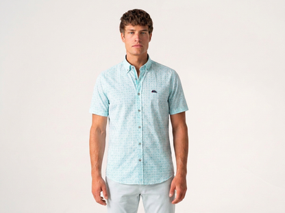 The Surf Car Geometric Print Shirt | Made in Spain Short Sleeve Slim Fit Cotton