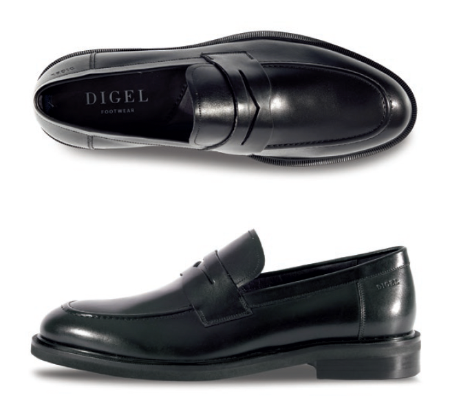 Digel Penny Loafer Leather Shoe Black