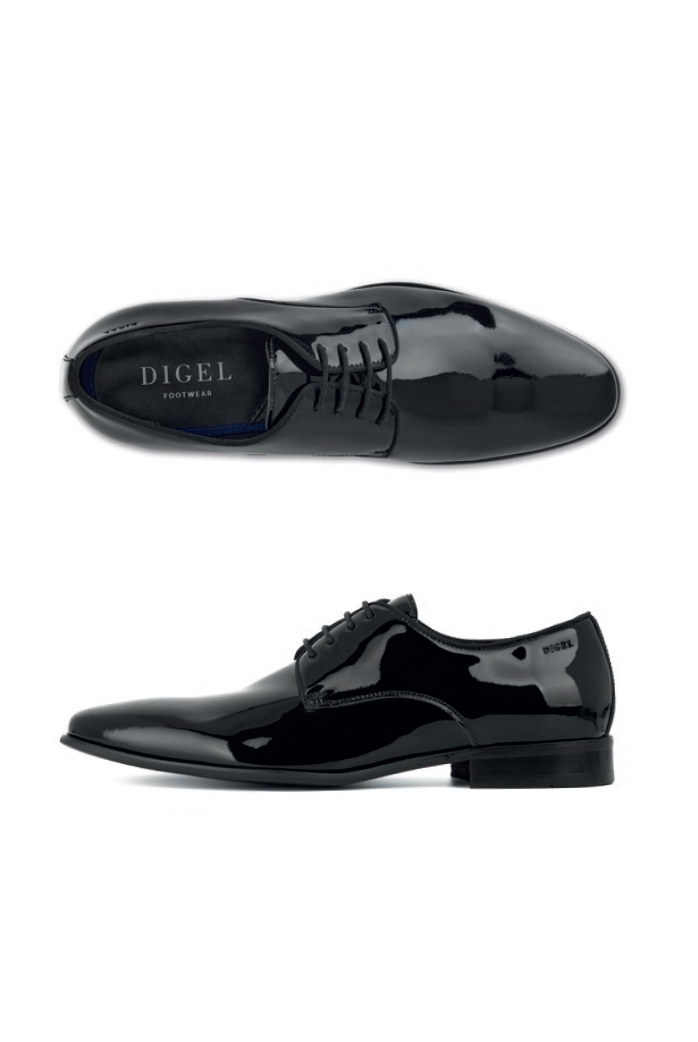 Digel Patent Oxford Leather Dress Shoe Black