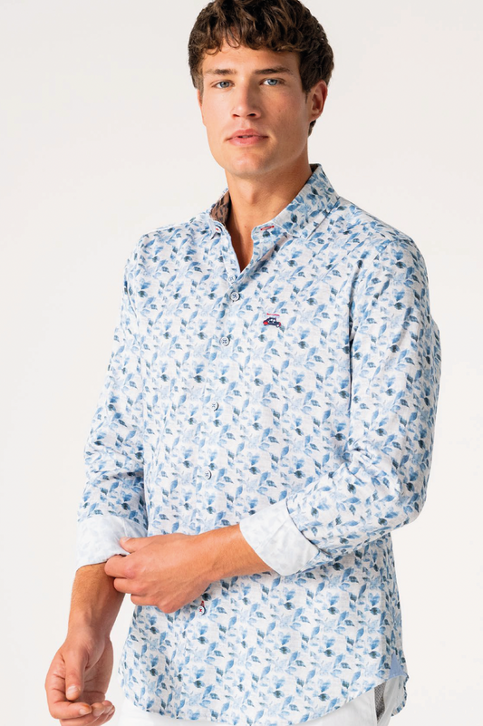 The Surf Car Floral Print Shirt | Made in Spain Long Sleeve Slim Fit Cotton
