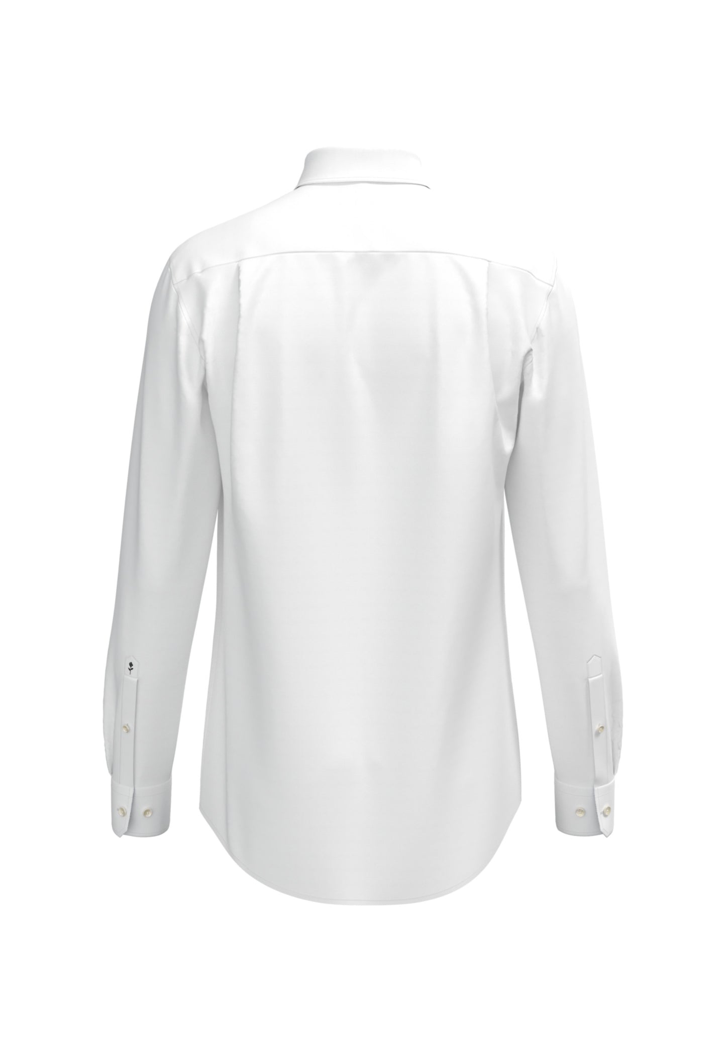 Seidensticker White Wrinkle-Free Cotton Twill Regular Fit Shirt — Classic Business Dress Shirt