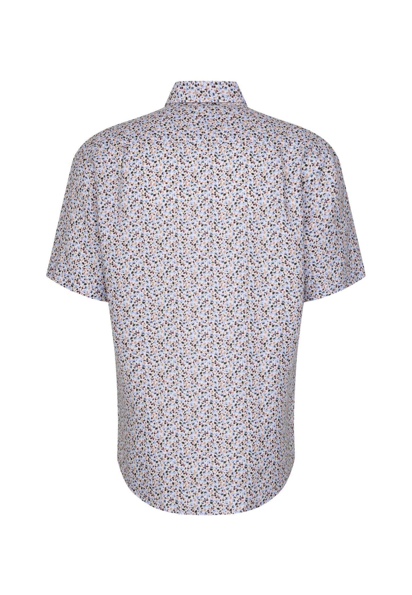 Seidensticker S/S Pure Linen Floral Print Regular Fit Shirt White