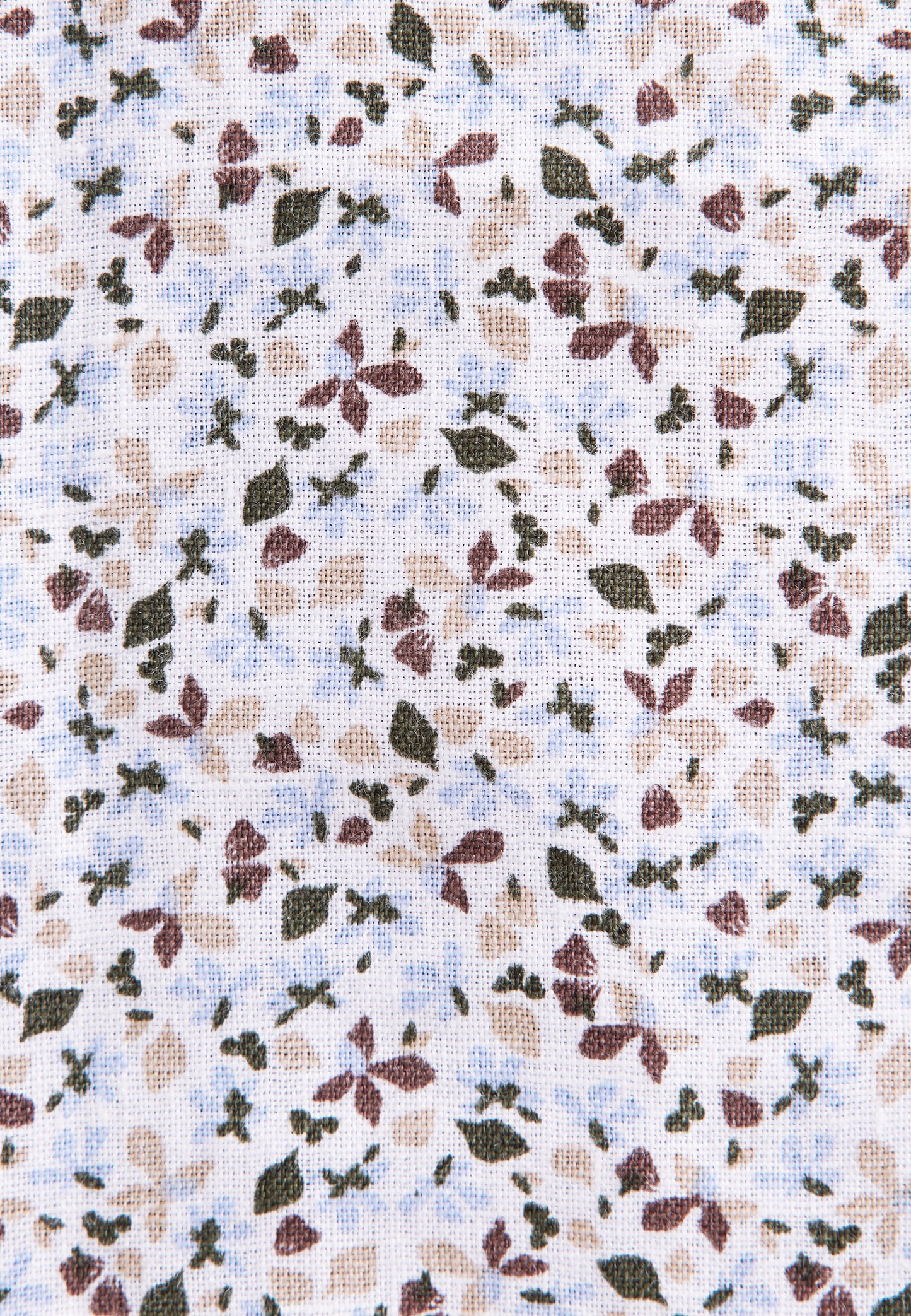 Seidensticker S/S Pure Linen Floral Print Regular Fit Shirt White