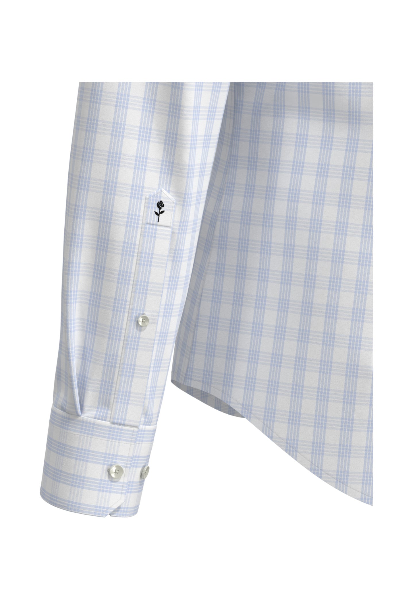 Seidensticker Sky Wrinkle-Free Cotton Check Twill Slim Fit Shirt — Classic Business Dress Shirt