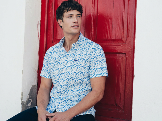The Surf Car Surf Board Print Shirt | Made in Spain Short Sleeve Slim Fit Cotton
