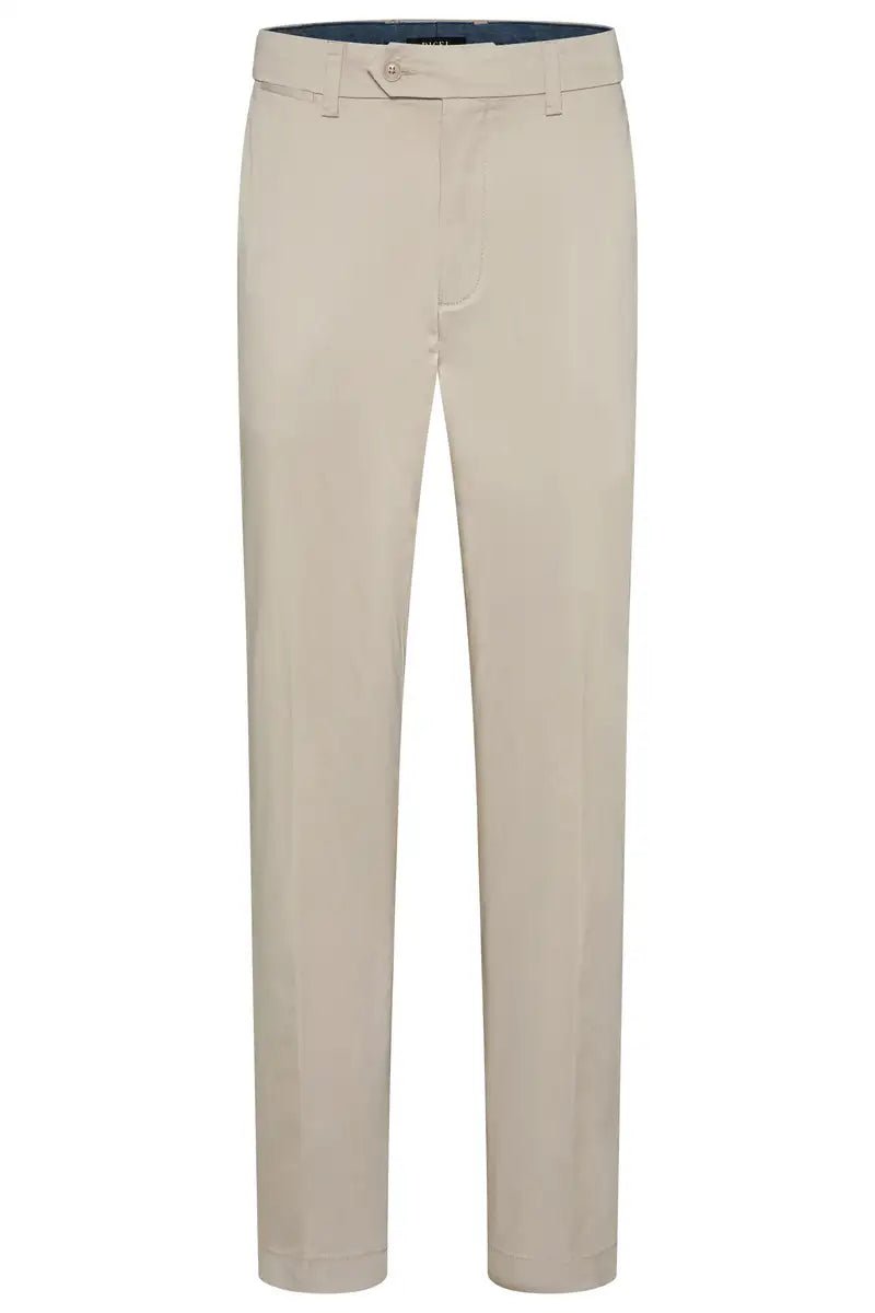 beige chinos on white background
