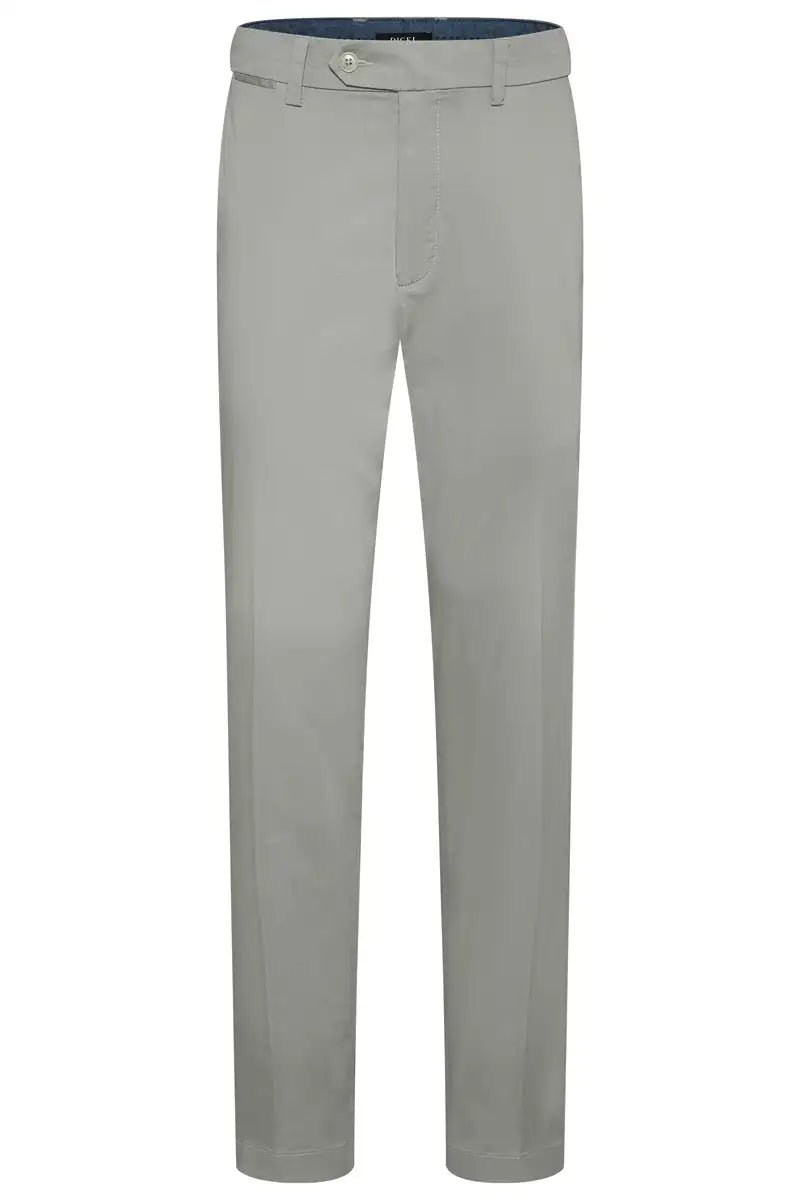 olive chinos on white background