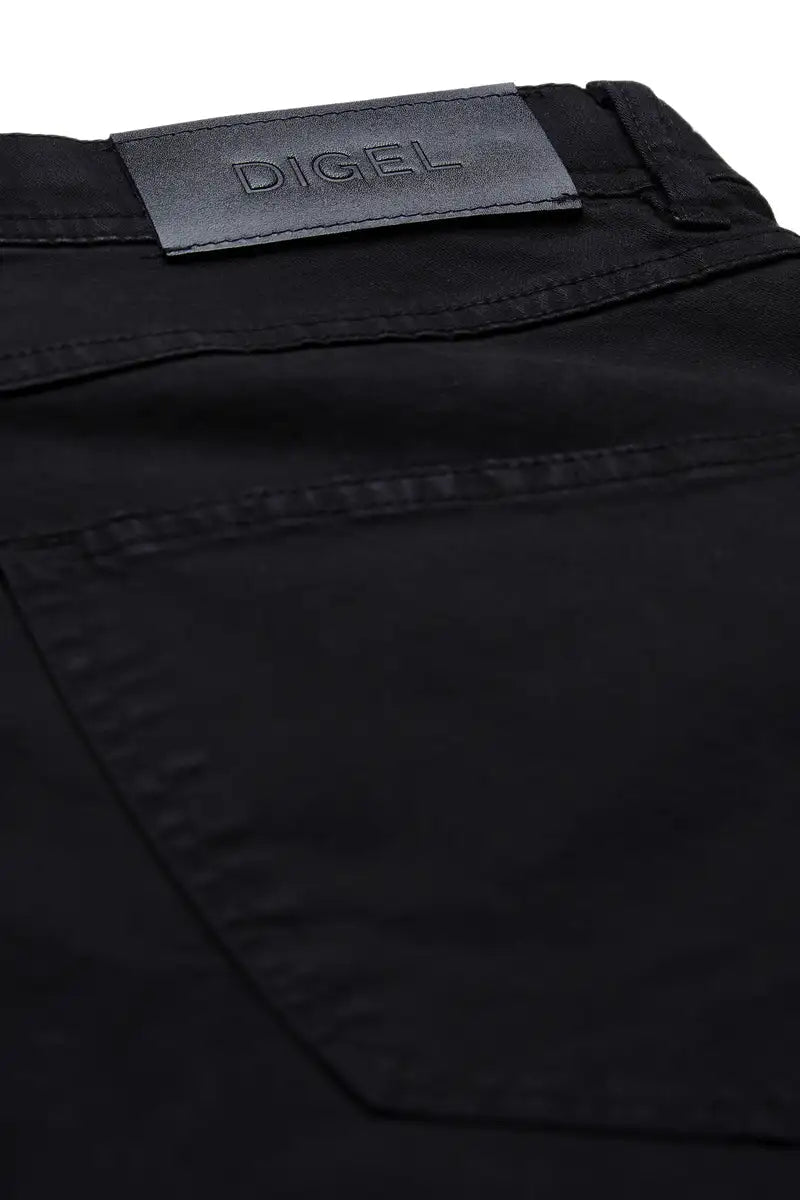 rear image blaclk label black jeans on a white background